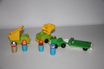 Vintage fisher price little people werkmannen werkvoertuigen beschikbaar voor biedingen