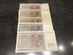 België lot 5 x 20 Frank, Postzegels en Munten, Bankbiljetten | België, Ophalen of Verzenden
