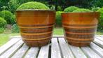 Retro bloempot Germany keramiek Ø 30cm en Ø 28cm (set), Verzamelen, Ophalen