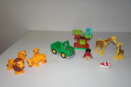 duplo 10802 savanne jeep leeuw giraf + 4 Xtra dieren, Kinderen en Baby's, Speelgoed | Duplo en Lego, Gebruikt, Duplo, Complete set