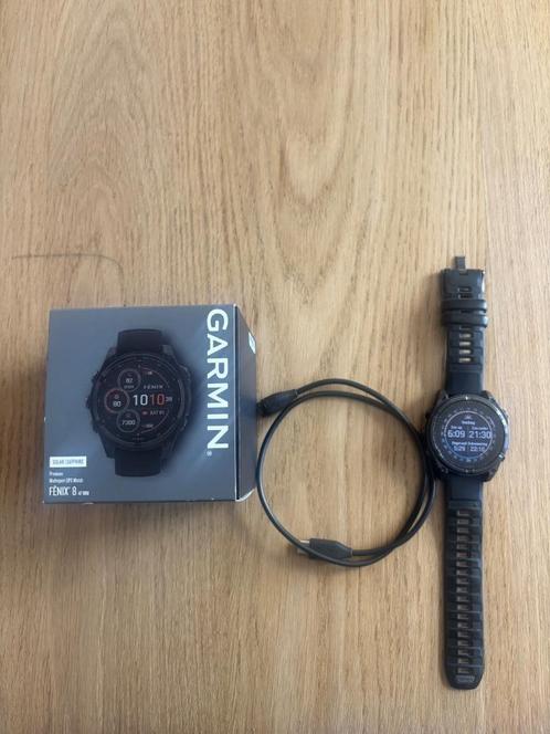 GARMIN FENIX 8 Solar Sapphire Titanium 47mm, Handtassen en Accessoires, Sporthorloges, Zo goed als nieuw, Afstand, Calorieverbanding