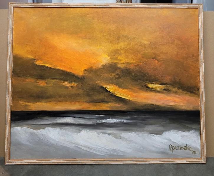 Paul PERMEKE, de oranje lucht, Antiquités & Art, Art | Peinture | Classique, Enlèvement