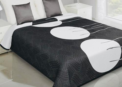 Omkeerbare gewatteerde sprei, Huis en Inrichting, Slaapkamer | Beddengoed, Zo goed als nieuw, Overige typen, Tweepersoons, Zwart