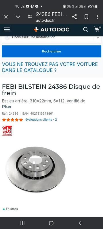 NEUFS disques freins arr ventilés. 310x22mn, 5x112 beschikbaar voor biedingen