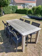Tuintafel met 6 stoelen, Tuin en Terras, Tuintafels, Ophalen, Gebruikt, Rechthoekig, Teakhout