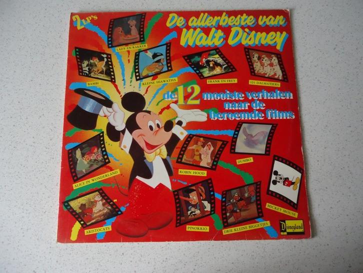 Dubbel  LP "De Allerbeste van Walt Disney"  anno 1987., Cd's en Dvd's, Vinyl | Kinderen en Jeugd, Gebruikt, Verhaal of Sprookje