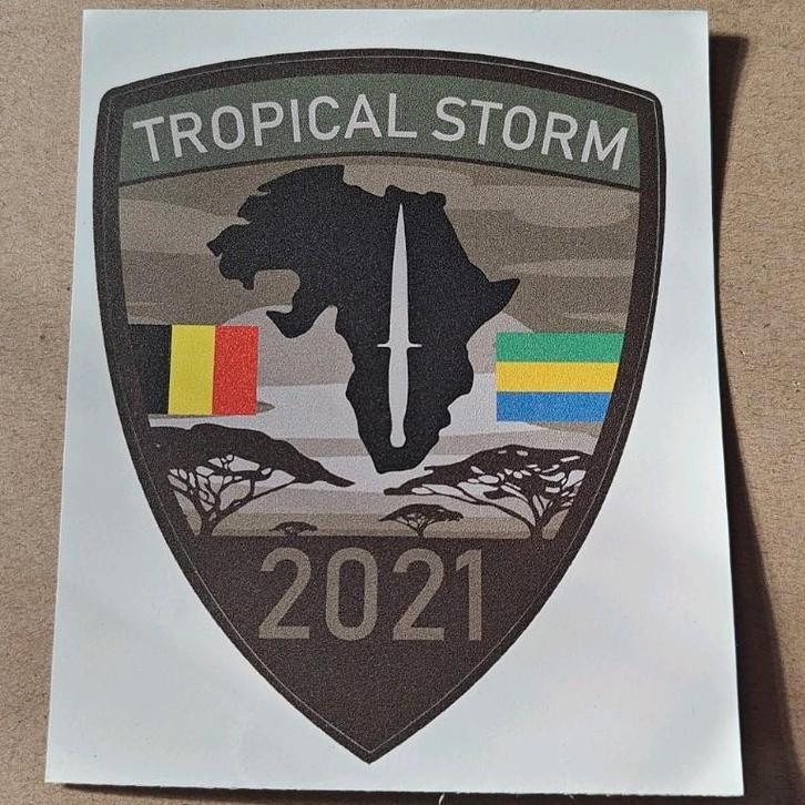 Sticker Tropical Storm Melsbroek C130, Verzamelen, Militaria | Algemeen, Luchtmacht, Embleem of Badge, Ophalen of Verzenden