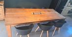 Robuuste teak tafel 240x99x79, Huis en Inrichting, Ophalen, Zo goed als nieuw