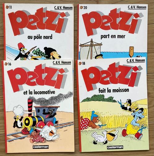 4 albums Petzi réédition 1990 : 11 - 16- 18 - 20, Boeken, Stripverhalen, Gelezen, Meerdere stripboeken, Ophalen of Verzenden