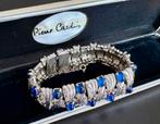 Pierre Cardin Splendide Bracelet Vintage 1980 made in Italy, Enlèvement ou Envoi, Comme neuf, Bleu, Argent