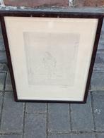 gravure signe jean delattre, Antiek en Kunst, Kunst | Etsen en Gravures, Ophalen of Verzenden