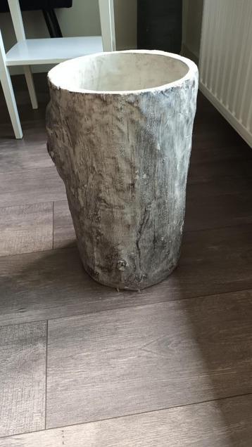 Grote stenen pot, grijs, boomstam, 40 cm hoog, Enlèvement