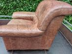 Zetel in zwaar buffelleder, Huis en Inrichting, Fauteuils, Ophalen, Gebruikt, Klassiek, 75 tot 100 cm