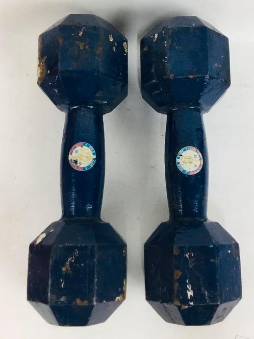 Gold Cup vintage paar metalen gewichten, Sport en Fitness, Fitnessmaterialen, Gebruikt, Dumbbell, Armen, Borst, Ophalen of Verzenden