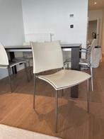 Desalto Sand lederen eettafel stoelen, Huis en Inrichting, Ophalen, Gebruikt, Wit, Metaal