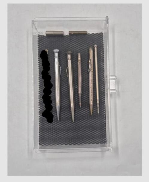 Lot de 5 anciens porte-mines + 2 boîtes à mines en métal, Verzamelen, Pennenverzamelingen, Vulpotlood, Ophalen