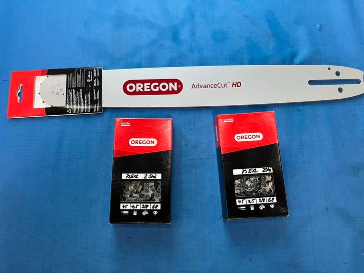 Zaagblad 45cm oregon + 2 oregon kettingen nieuw!, Doe-het-zelf en Bouw, Gereedschap | Machine-onderdelen en Toebehoren, Nieuw