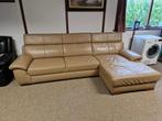 TAUPE BUFFELLEDEREN HOEKSALON AFM 300 X 180, Huis en Inrichting, Ophalen, Gebruikt, Leer