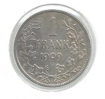 12888 * LÉOPOLD II * 1 franc 1909 Flamand * PR/FDC