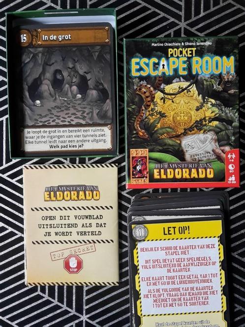 Spel, Pocket Escape Room Eldorado, 1-6 sp., + 1 gratis promo, Hobby en Vrije tijd, Gezelschapsspellen | Kaartspellen, Nieuw, Ophalen of Verzenden