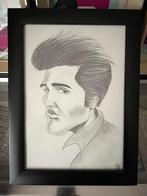 Karikatuur Elvis Presley in zwart frame, Antiek en Kunst, Ophalen of Verzenden