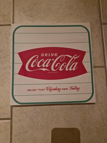 Wit canvas van coca cola en houten frame  beschikbaar voor biedingen