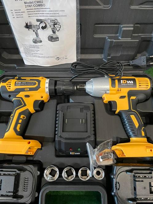 Nieuwe 36V slagmoersleutel en boormachine met 2 accu’s, Auto diversen, Autogereedschap, Nieuw, Ophalen
