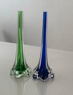 Paire de vases vintage élancés style murano, Maison & Meubles, Enlèvement, Comme neuf, Autres couleurs, Verre