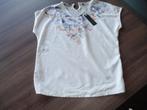 T-shirt Esprit met v-hals - wit/print vooraan - S - NIEUW, Ophalen of Verzenden, Maat 36 (S), Wit