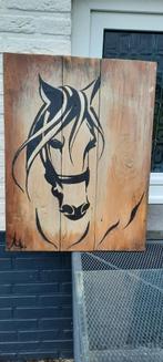 Paard schilderij op hout voor Kerst, Antiek en Kunst, Ophalen of Verzenden