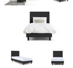 Boxpring 1-persoonsbed 200*90cm, Ophalen, 90 cm, Eenpersoons, Zwart