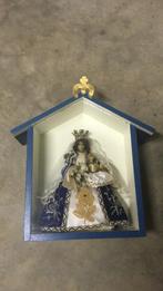 Antiek mariakapelletje voor buiten met wassen mariabeeld, Ophalen of Verzenden