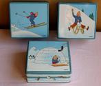 Tintin: Série de 3 boites en métal Delacre - 2003, Collections, Biscuits, Enlèvement, Utilisé