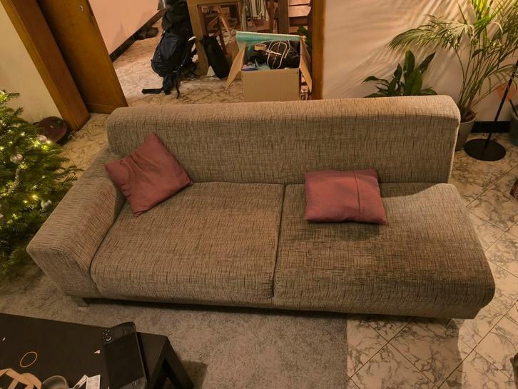 Comfortabele 2-zits zetel – grijze stof, Huis en Inrichting, Zetels | Zetels, Gebruikt, Stof, Ophalen