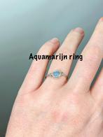 Aquamarijn edelsteenring, Handtassen en Accessoires, Ringen, Nieuw, Blauw, Met edelsteen, Ophalen of Verzenden