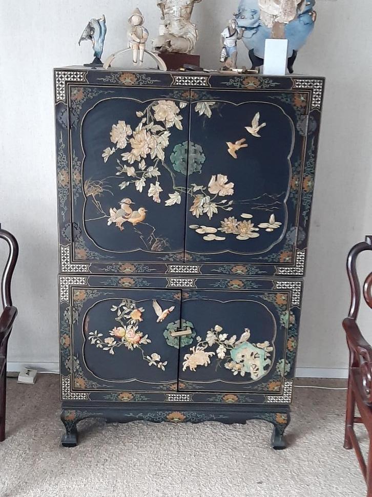 Panneau arrière pour meuble TV chinois, Antiquités & Art, Antiquités | Meubles | Armoires, Enlèvement ou Envoi