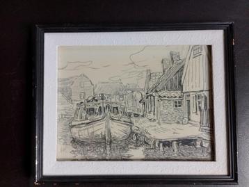 Henri Cassiers  1858 - 1944  Tekening Volendam beschikbaar voor biedingen
