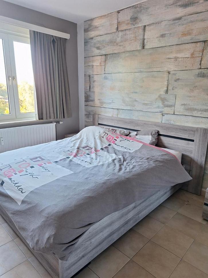 Tweepersoonsbed uit de Greta collectie, Huis en Inrichting, Slaapkamer | Bedden, Gebruikt, Hout, Grijs, Ophalen