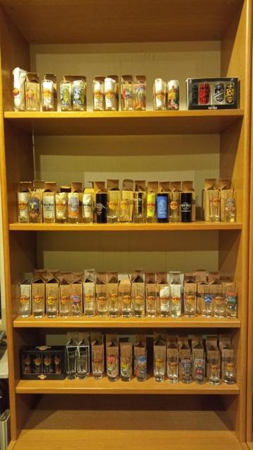HRC shotglass collection for sale, rare glasses beschikbaar voor biedingen