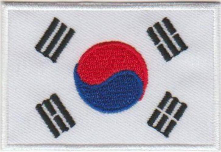 Zuid-Korea vlag stoffen opstrijk patch embleem, Diversen, Vlaggen en Wimpels, Nieuw, Verzenden