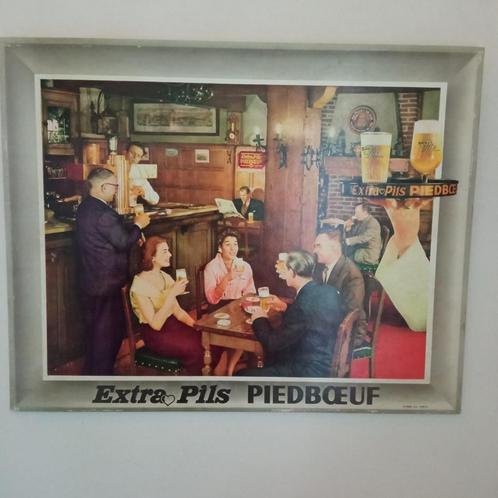 publicité EXTRA PILS PIEDBOEUF, Collections, Marques de bière, Comme neuf, Panneau, Plaque ou Plaquette publicitaire, Jupiler