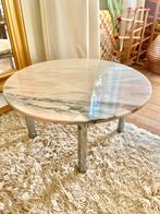 rose marmer vintage Design met chrome Salontafel, Ophalen, Zo goed als nieuw