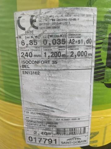 ISOVER ISOCONFORT 35 - dikte = 240mm/24cm - 8 rollen. beschikbaar voor biedingen