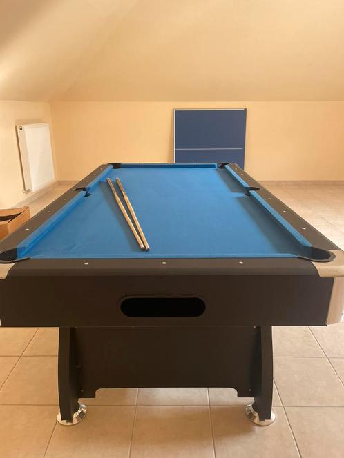 Pooltafel + pingpongbladen, Sport en Fitness, Biljarten en Poolen, Zo goed als nieuw, Pooltafel, Ophalen