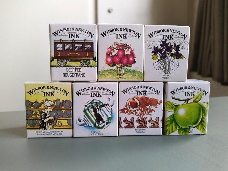 Windsor & Newton ink 7 x 14 ml, Hobby en Vrije tijd, Tekenen, Nieuw, Overige typen, Ophalen of Verzenden