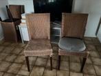 4 rieten stoelen, Huis en Inrichting, Stoelen, Gebruikt, Ophalen