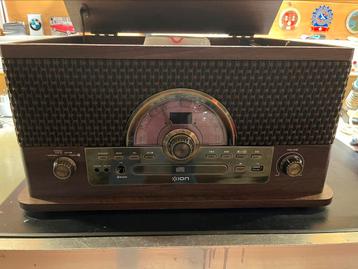 Vintage Radio Pick-up, Bluetooth,Usb, Mp3 en cassette Ion