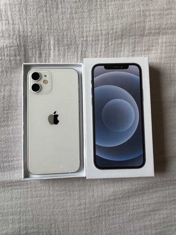 Witte Iphone 12 mini 128gb - camera focus probleem, Télécoms, Téléphonie mobile | Apple iPhone, Utilisé, 128 GB, Sans abonnement