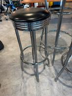Table haute & tabourets de bar Vintage, Avec repose-pieds, 2 tabourets, Enlèvement, Utilisé