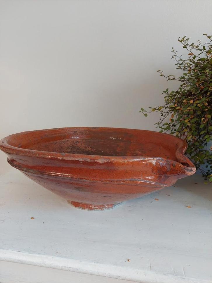 Prachtige antieke Franse roomteil in aardewerk zeer oud, Antiek en Kunst, Antiek | Schalen, Ophalen